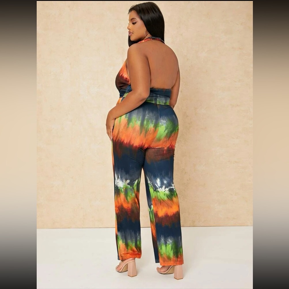 SHEIN Multi-Color Halter Jumpsuit - 0X